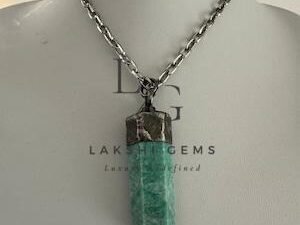 Blue Amazonite Spiral Pencil Pendant