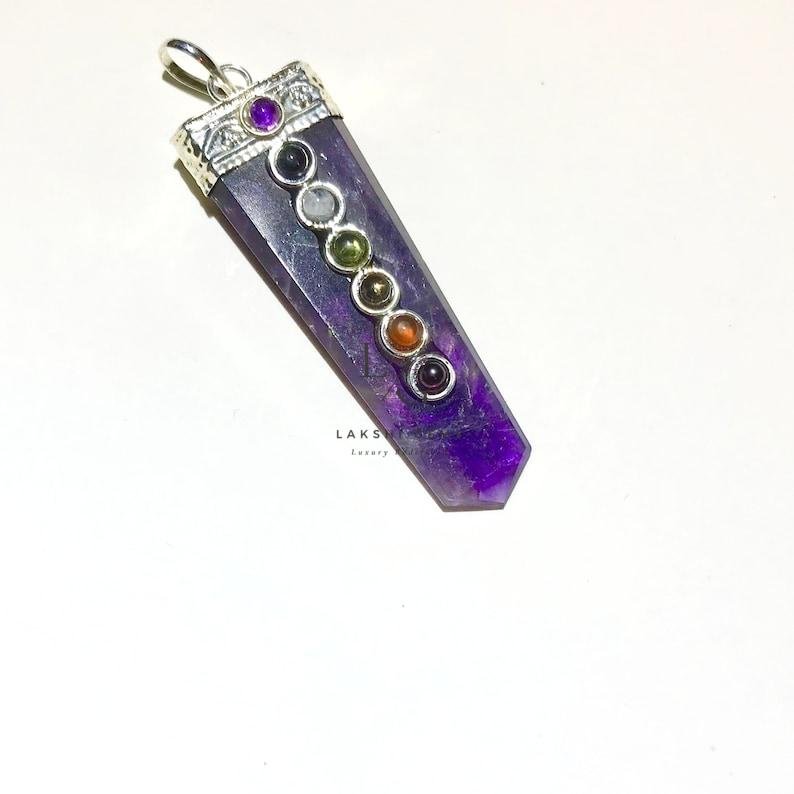 Amethyst 7 Chakra Pendant