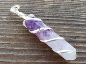 Amethyst Spiral Pencil Pendant