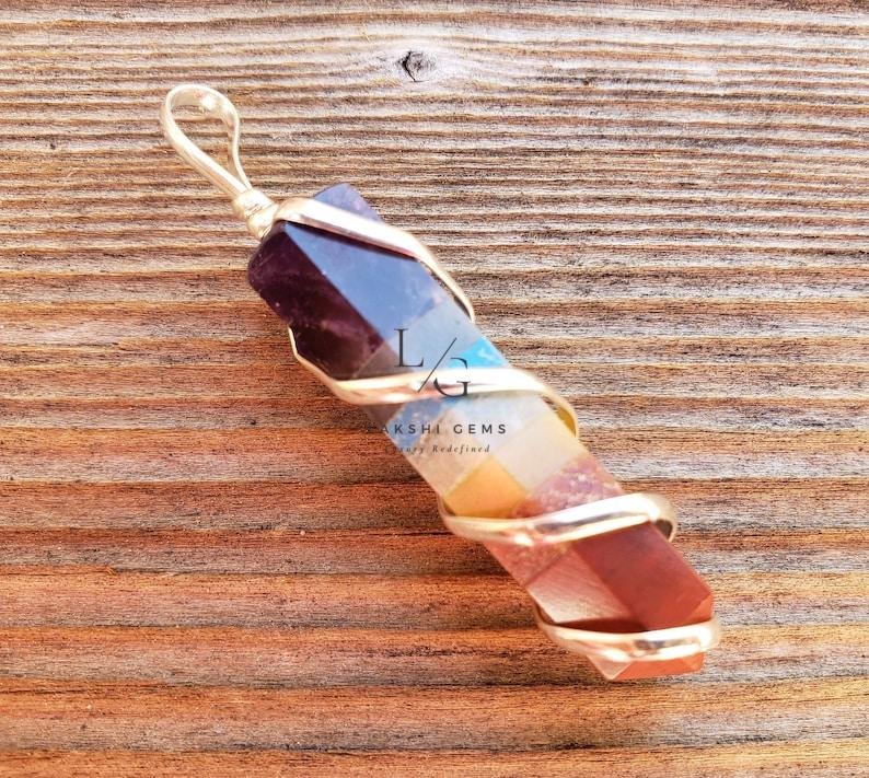 7 Chakra Spiral Pencil Pendant - Image 2