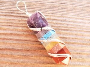 7 Chakra Spiral Pencil Pendant