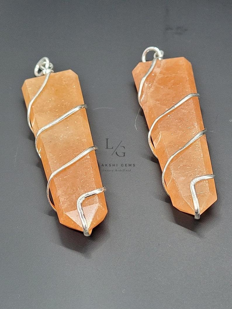 Red Aventurine Spiral Pencil Pendant