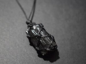 Black Tourmaline Spiral Pendant
