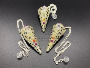 Dalmatian Jasper 7 Chakra Dowsing Pendulum