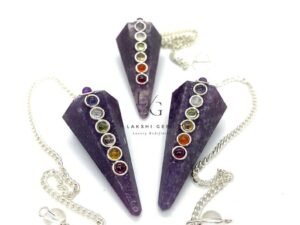 Lepidolite 7 Chakra Dowsing Pendulum