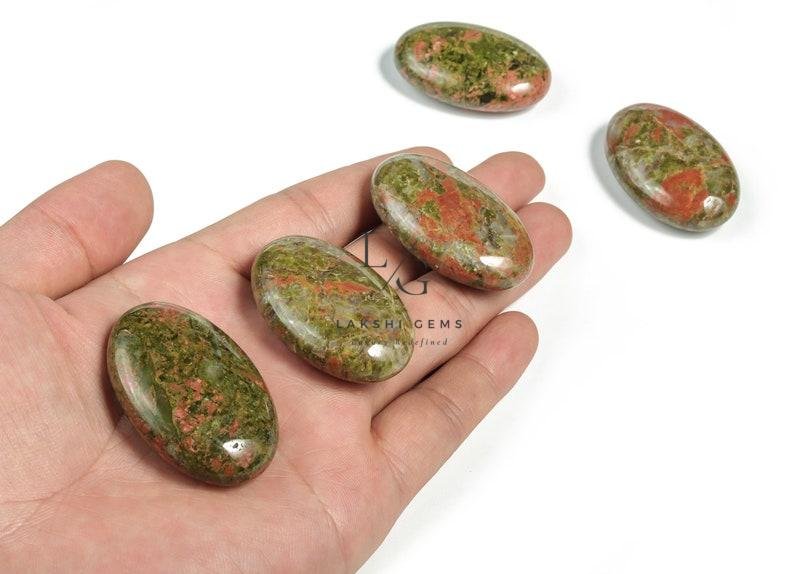 Unakite Healing Crystal Palm Stone - Image 3