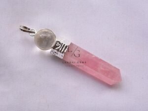 Rose Quartz Om Pencil Pendant