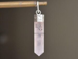 Rose Quartz Cap Pencil Pendant
