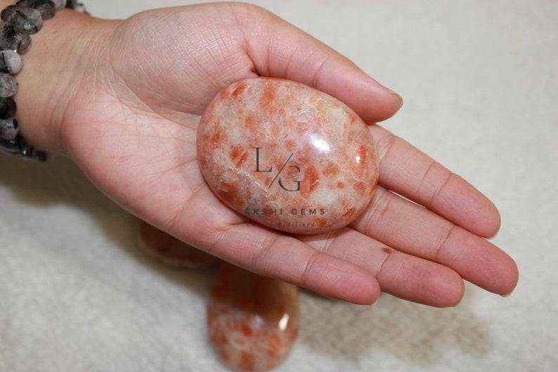 Sunstone Healing Crystal Palm Stone - Image 4