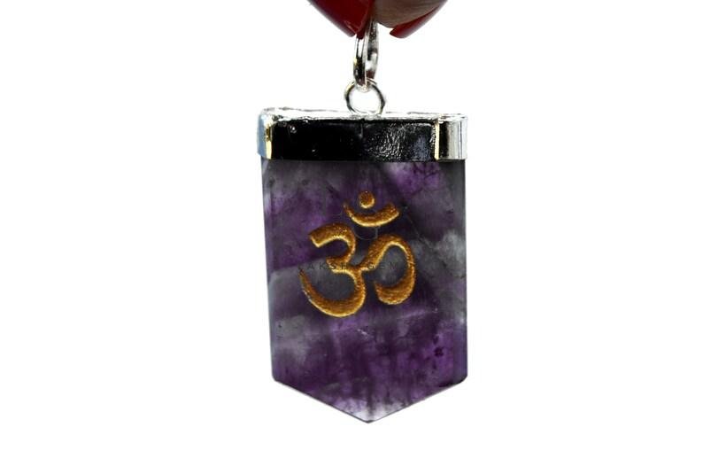 Amethyst Om Pencil Pendant - Image 2