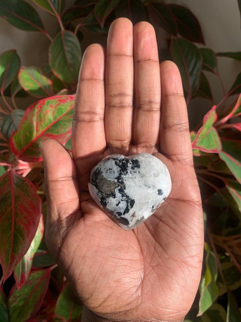 Rainbow Moonstone Healing Crystal Heart Stone - Image 4