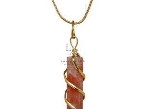 Sunstone Spiral Pencil Pendant