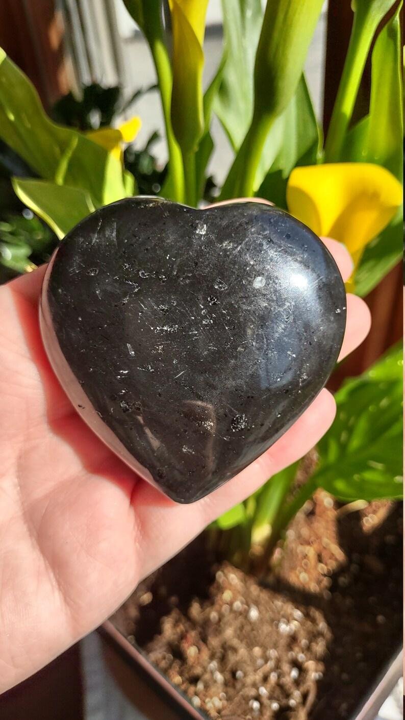Black Tourmaline Healing Crystal Heart Stone