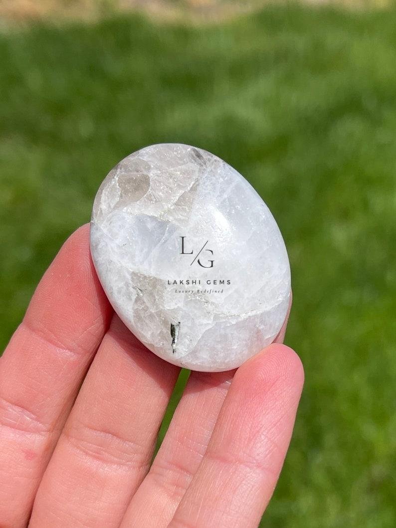 Cream Moonstone Healing Crystal Palm Stone