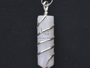 Selenite Spiral Pencil Pendant