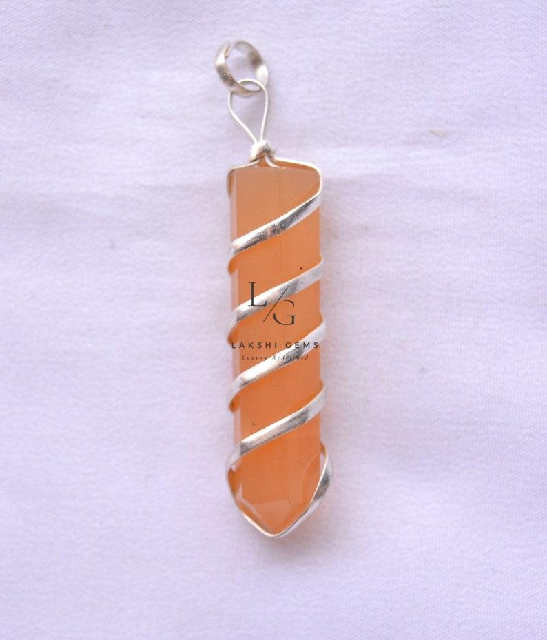 Yellow Aventurine Spiral Pencil Pendant