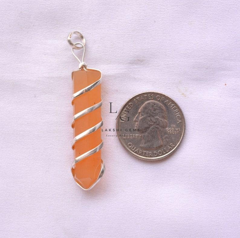 Yellow Aventurine Spiral Pencil Pendant - Image 3