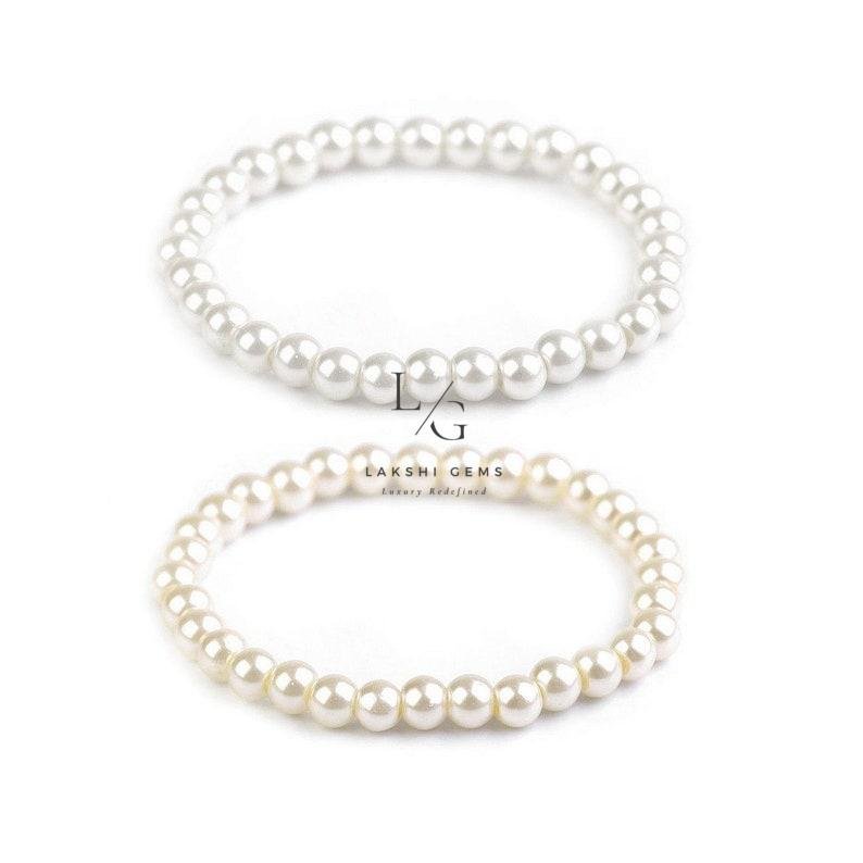 White Pearls Bracelet 8mm - Image 3