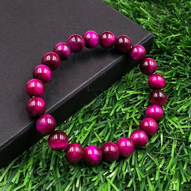 Pink Star Tiger Bracelet 8mm - Image 4