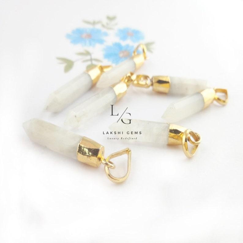 Rainbow Moonstone Om Pencil Pendant - Image 2