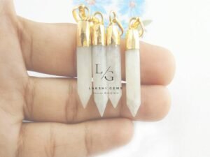 Rainbow Moonstone Om Pencil Pendant