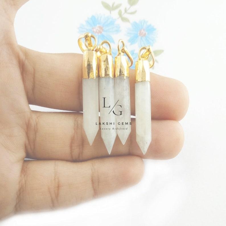 Rainbow Moonstone Om Pencil Pendant