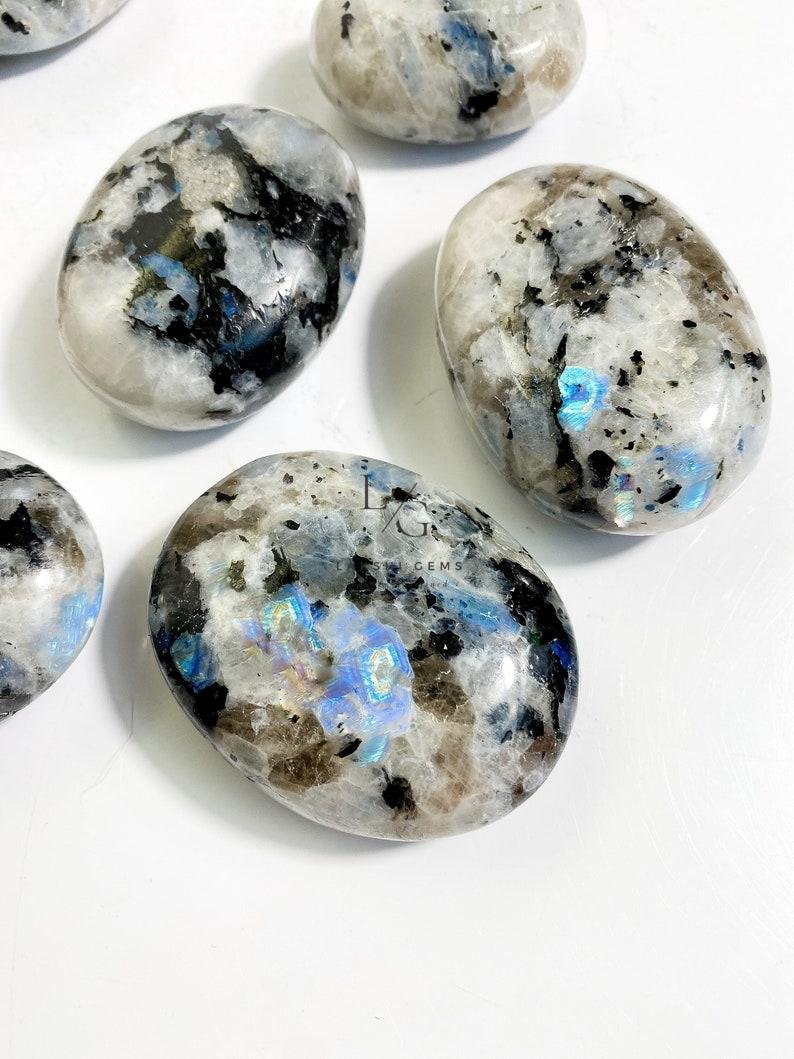 Rainbow Moonstone Healing Crystal Palm Stone