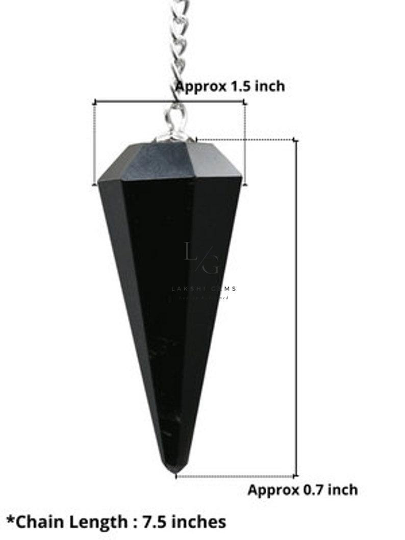Black Obsidian 7 Chakra Dowsing Pendulum - Image 2