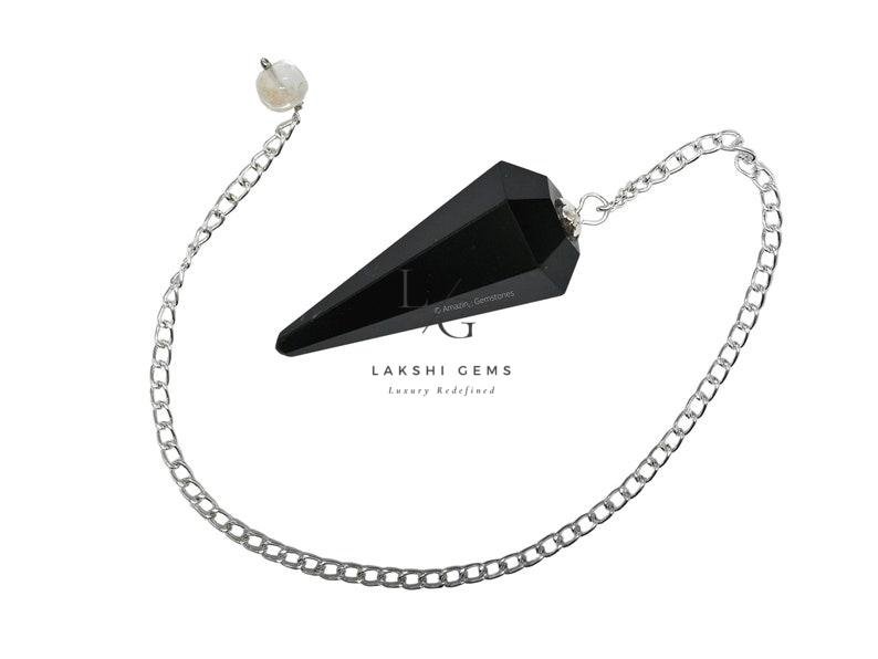 Black Tourmaline 7 Chakra Dowsing Pendulum