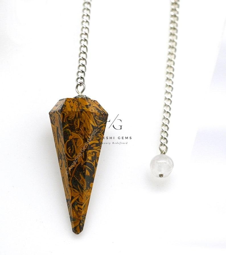 Elephant Jasper 7 Chakra Dowsing Pendulum - Image 3