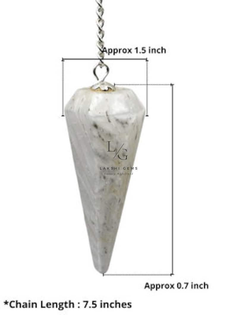 Scolecite 7 Chakra Dowsing Pendulum - Image 3