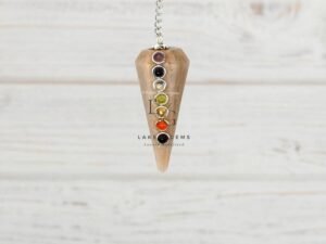 Cream Moonstone 7 Chakra Dowsing Pendulum