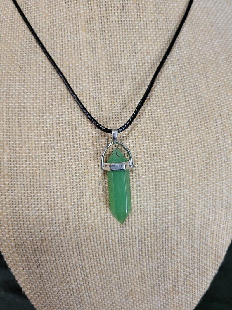 Green Aventurine Om Pencil Pendant