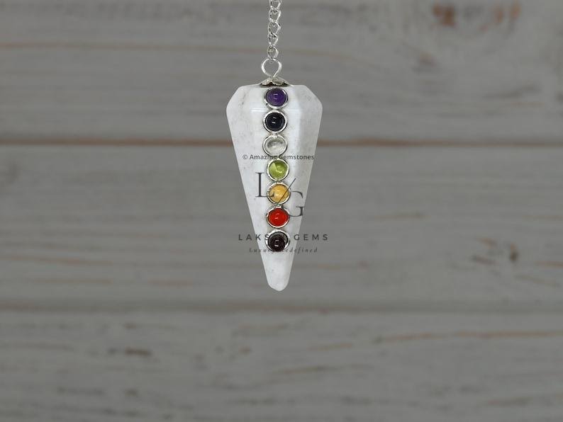 Scolecite 7 Chakra Dowsing Pendulum