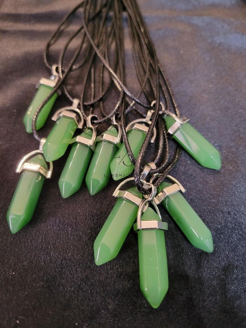 Green Aventurine Om Pencil Pendant - Image 2
