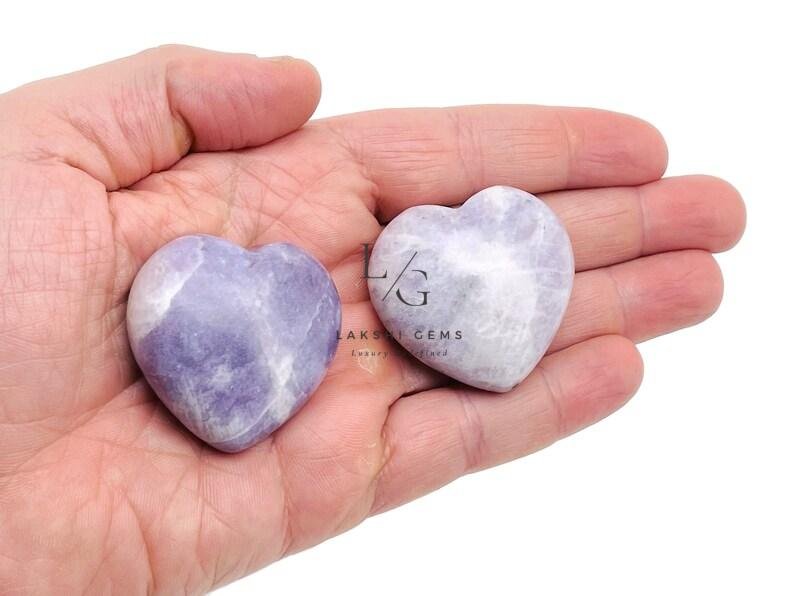 Lepidolite Healing Crystal Heart Stone - Image 2