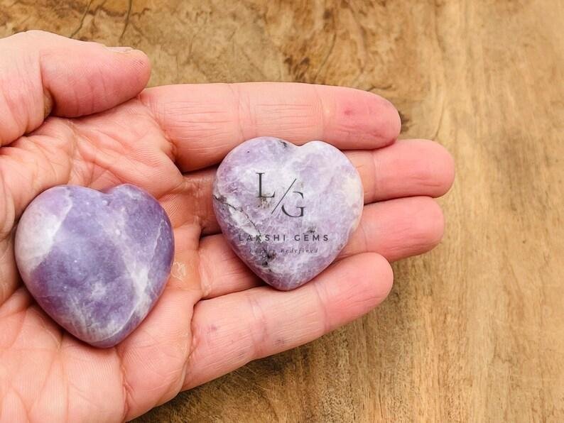 Lepidolite Healing Crystal Heart Stone - Image 4
