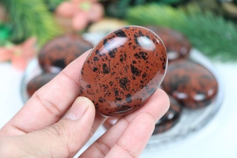 Mahogany Obsidian Healing Crystal Palm Stone - Image 3