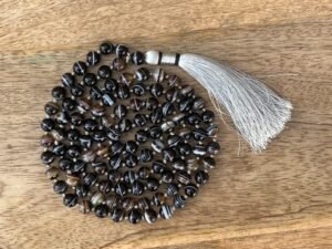 Black Banded Agate Onyx 7 Chakra Mala