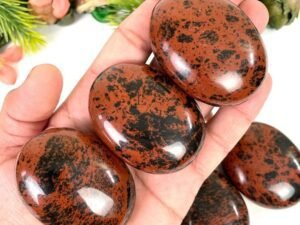 Mahogany Obsidian Healing Crystal Palm Stone