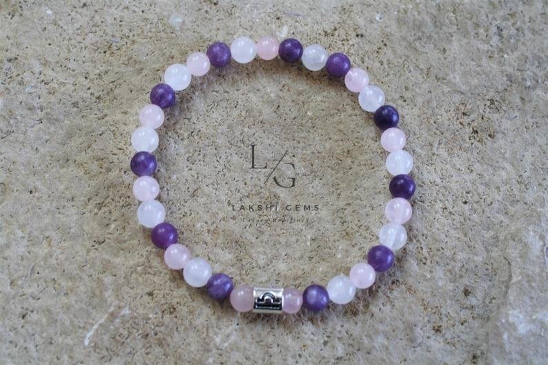 Libra Zodiac Sign Bracelet 8mm - Image 3