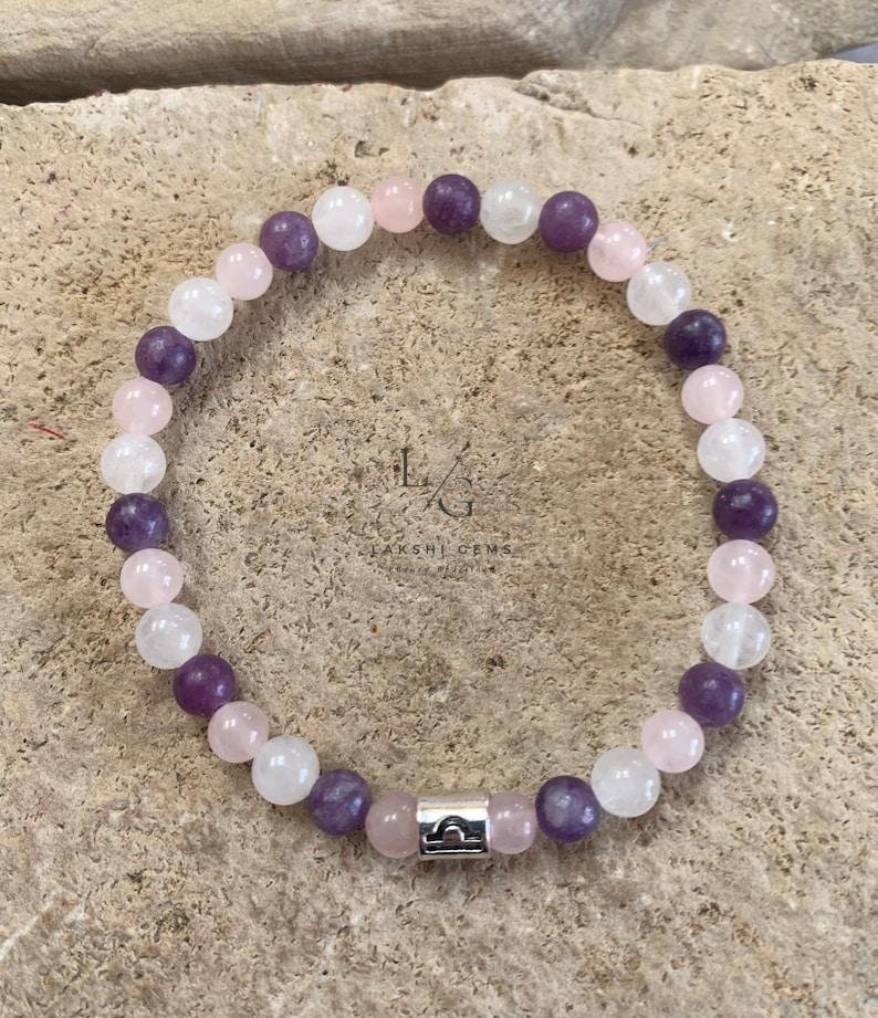 Libra Zodiac Sign Bracelet 8mm - Image 4