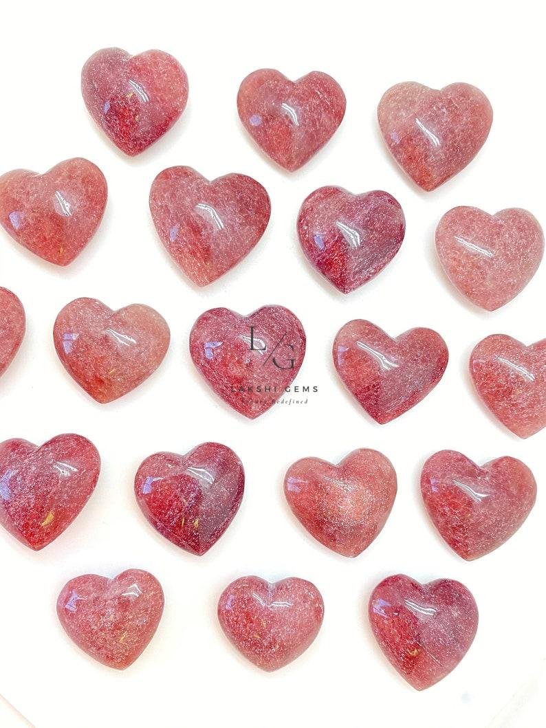 Strawberry Quartz Healing Crystal Heart Stone - Image 4