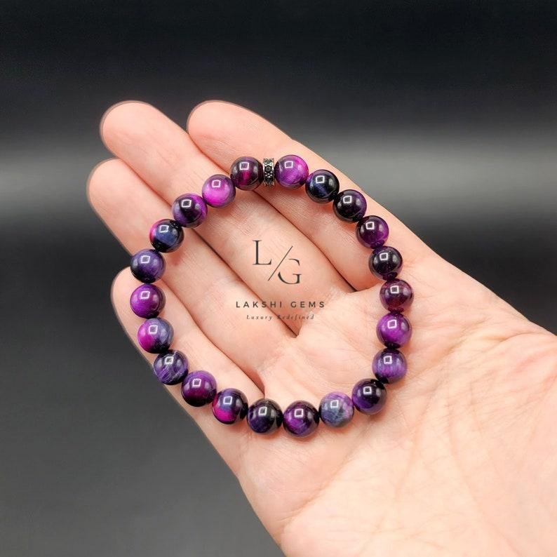 Purple Tiger Bracelet 8mm - Image 3