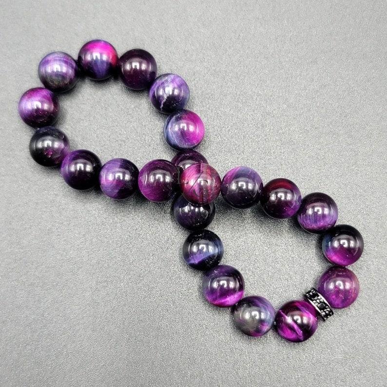 Purple Tiger Bracelet 8mm - Image 4