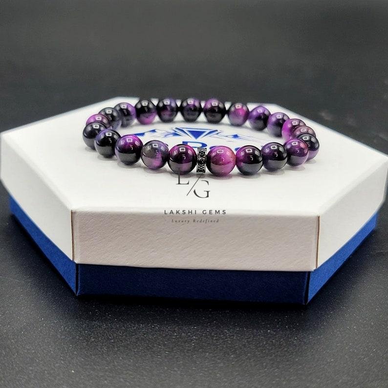 Purple Tiger Bracelet 8mm - Image 2