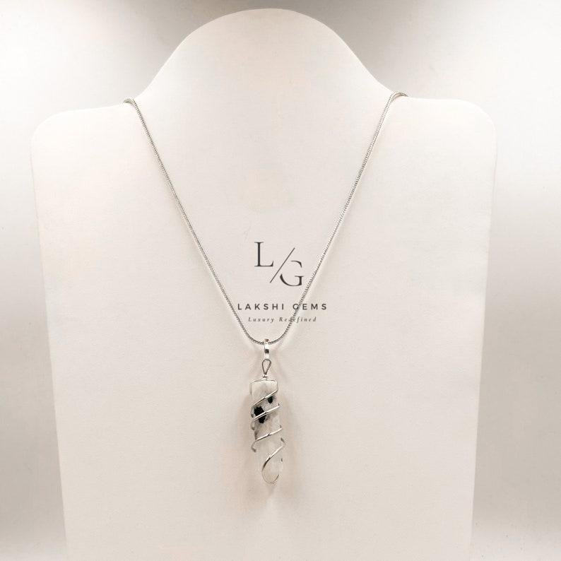 Rainbow Moonstone Spiral Pendant - Image 2