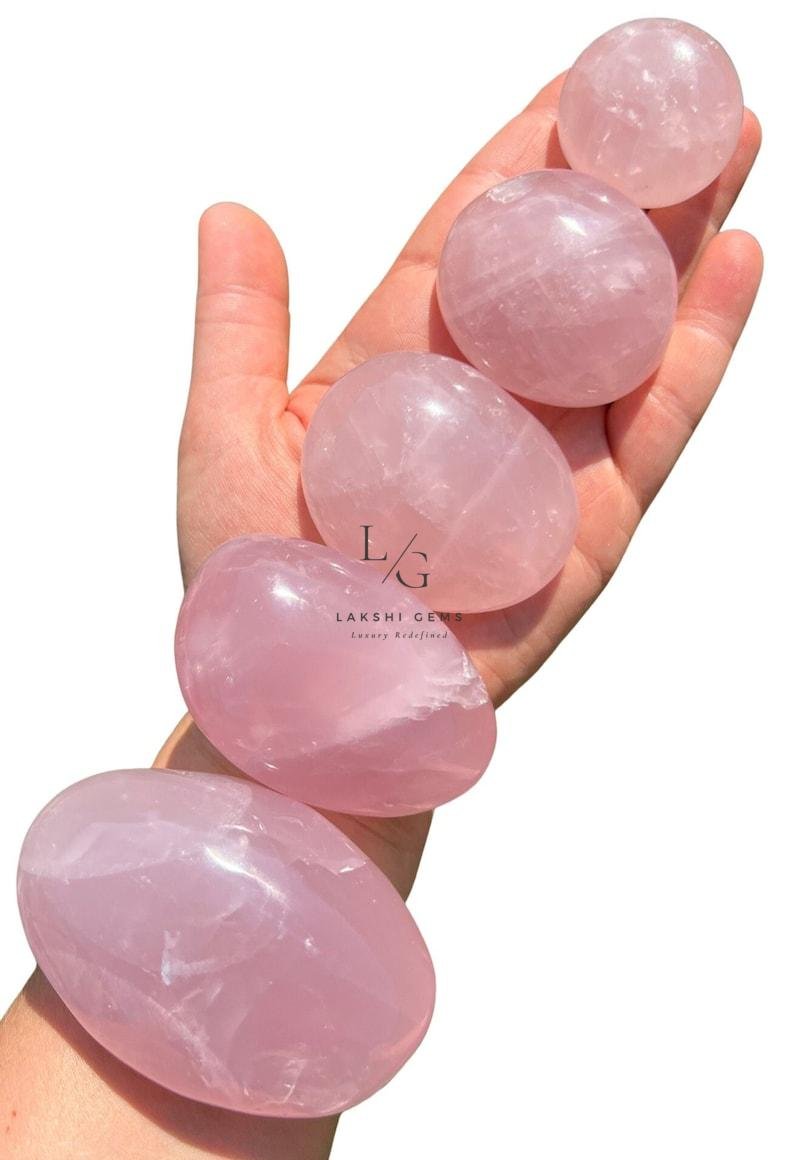 Rose Quartz Healing Crystal Palm Stone