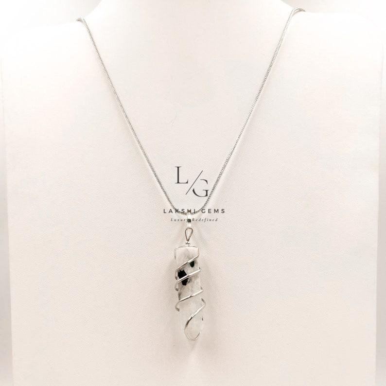 Rainbow Moonstone Spiral Pendant - Image 3