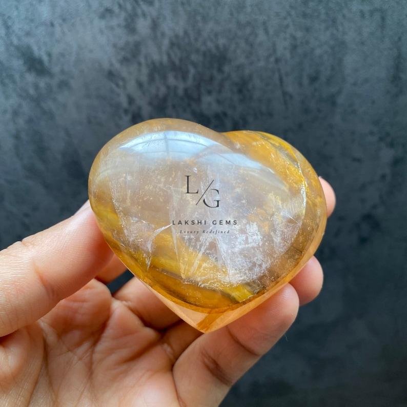 Cream Moonstone Healing Crystal Heart Stone - Image 3